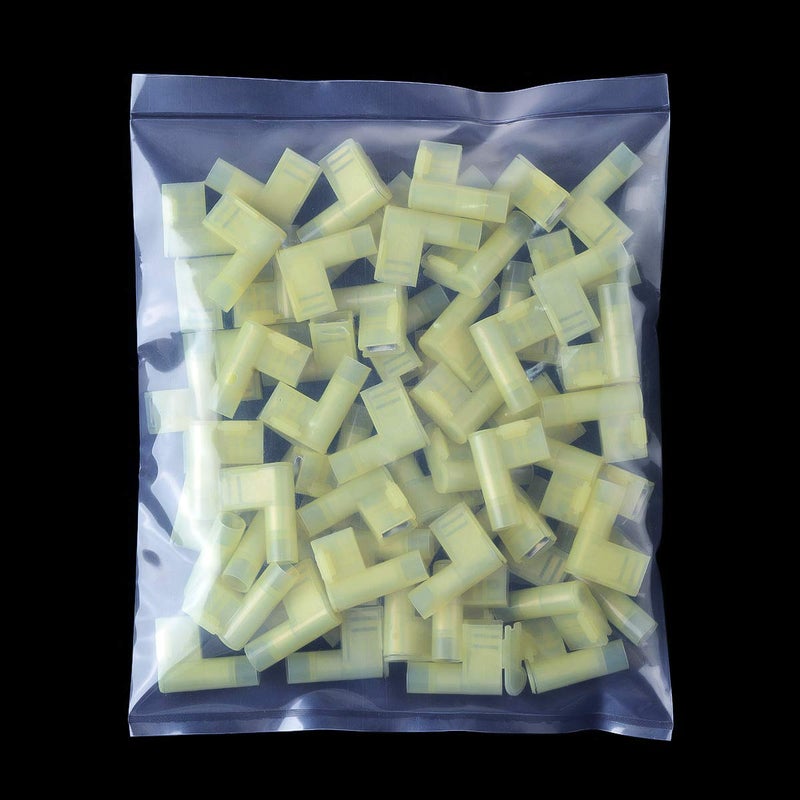 XHF 90 Degree 12-10 AWG Flag Shaped Right Angle Spade Connectors Terminals Nylon Fully Insulated Quick Crimp Wire Connectors 50 Pcs - Image 4